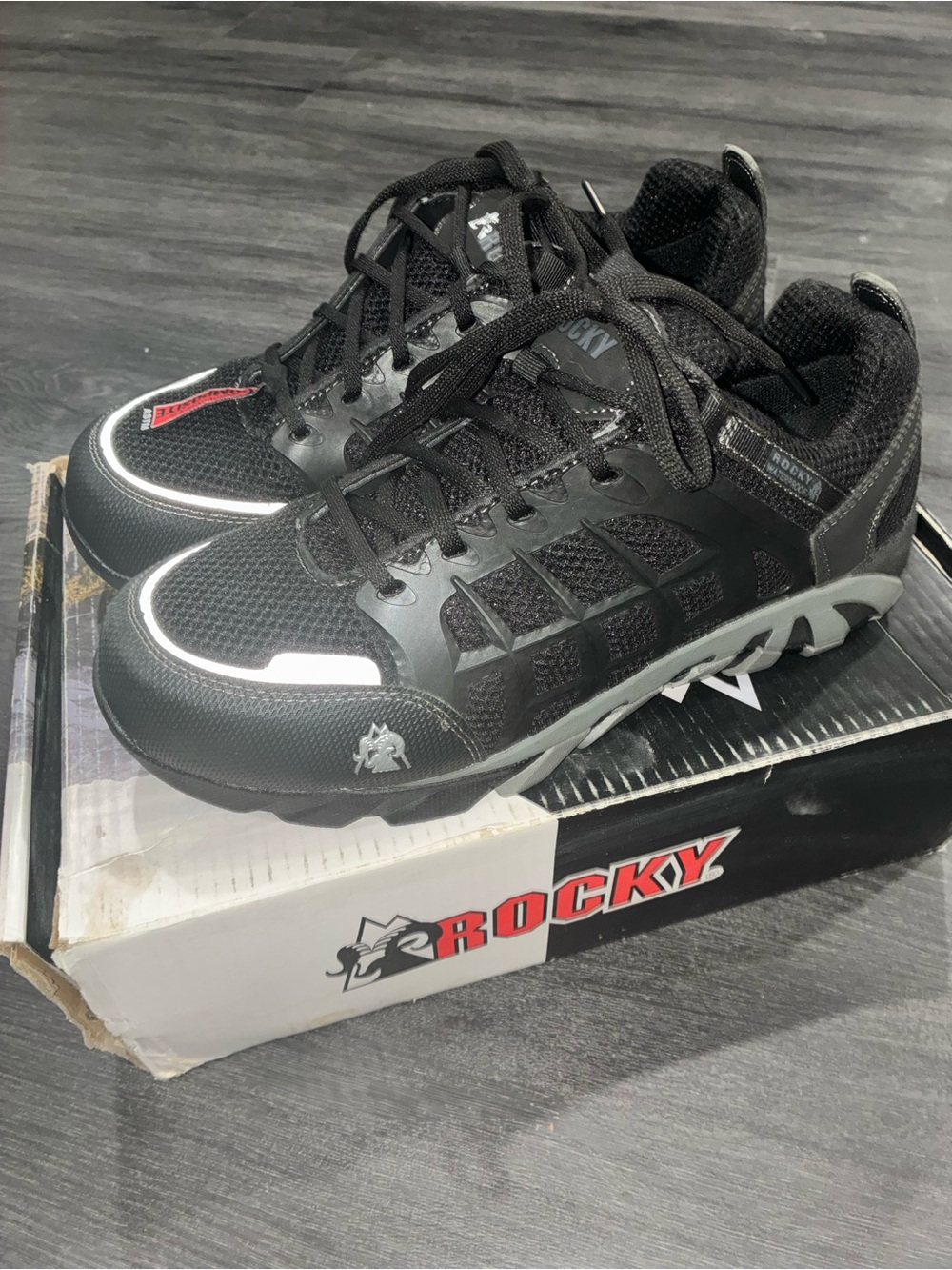 Rocky Men's Black and Gray Waterproof Trail Sneakers